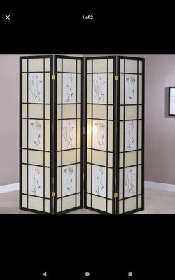 Catabella 4-Panel Room Divider Folding Shoji Screen Floral.