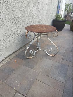 Rustic metal side table
