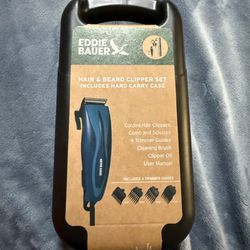 EDDIE BAUER HAIR & BEARD CLIPPER  SET INCLUDES HARD CARRY CASE  