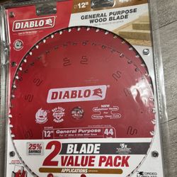 DIABLO 12 in. x 44-Tooth General Purpose Circular Saw Blade Value Pack (2-Pack