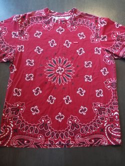 Supreme Small Boxed Red Bandana T Shirt Size Medium
