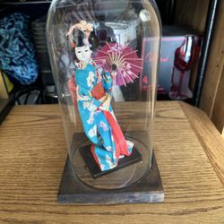 Japanese Doll In Glass 