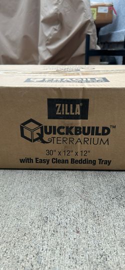Zilla QuickBuild Terrarium with Easy Clean Bedding Tray 30"x12"x12"