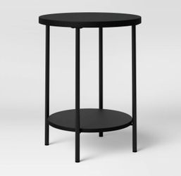*BRAND NEW* Round Black End Table with Powder-Coated Steel Frame