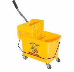 Janitor Mop Bucket with Down Press Wringer and Wheels