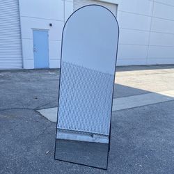 71 X 26 Black Arch Mirror