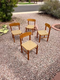 Vintage Mid Century Modern Teak Dining Chairs - Set of 4 (K.D. Furniture)