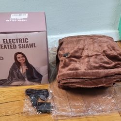 Brand New-Portable USB Heated Blanket Shawl - Wearable Cordless Electric Heated Blanket, 3 Heating Levels w/Car Charger (Battery is Not Included)