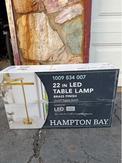 Hampton Bay 22” LED Table Lamp – Brass Finish