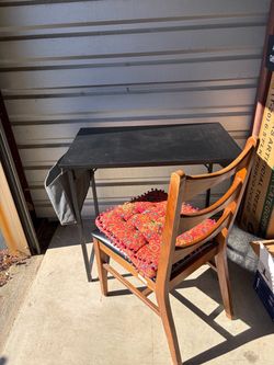 Small desk w/ wood chair