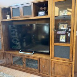 Berhardt Cherry Veneer Wall Unit 9’ X 7’ X 18”deep,