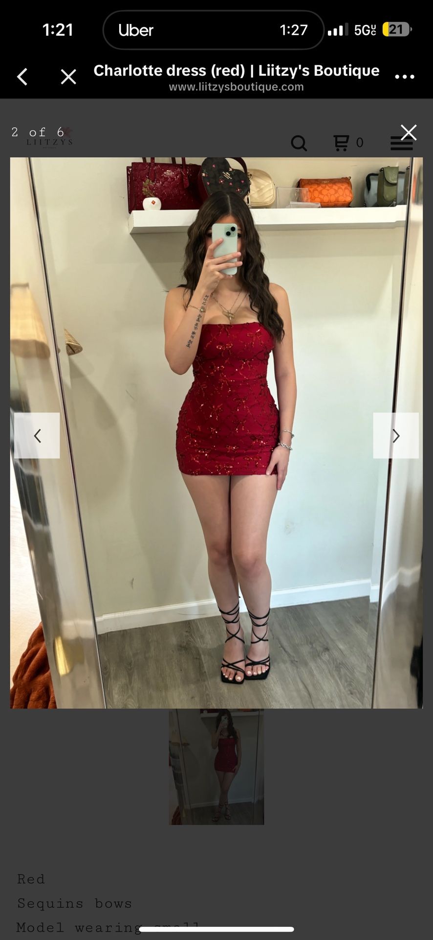 Red Sparkly Coquette Dress