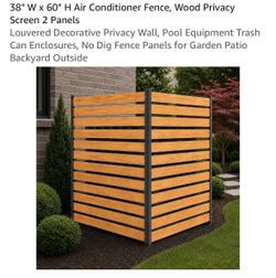 Wood Privacy Screen Fence 2 Panels 38"W x 60"H