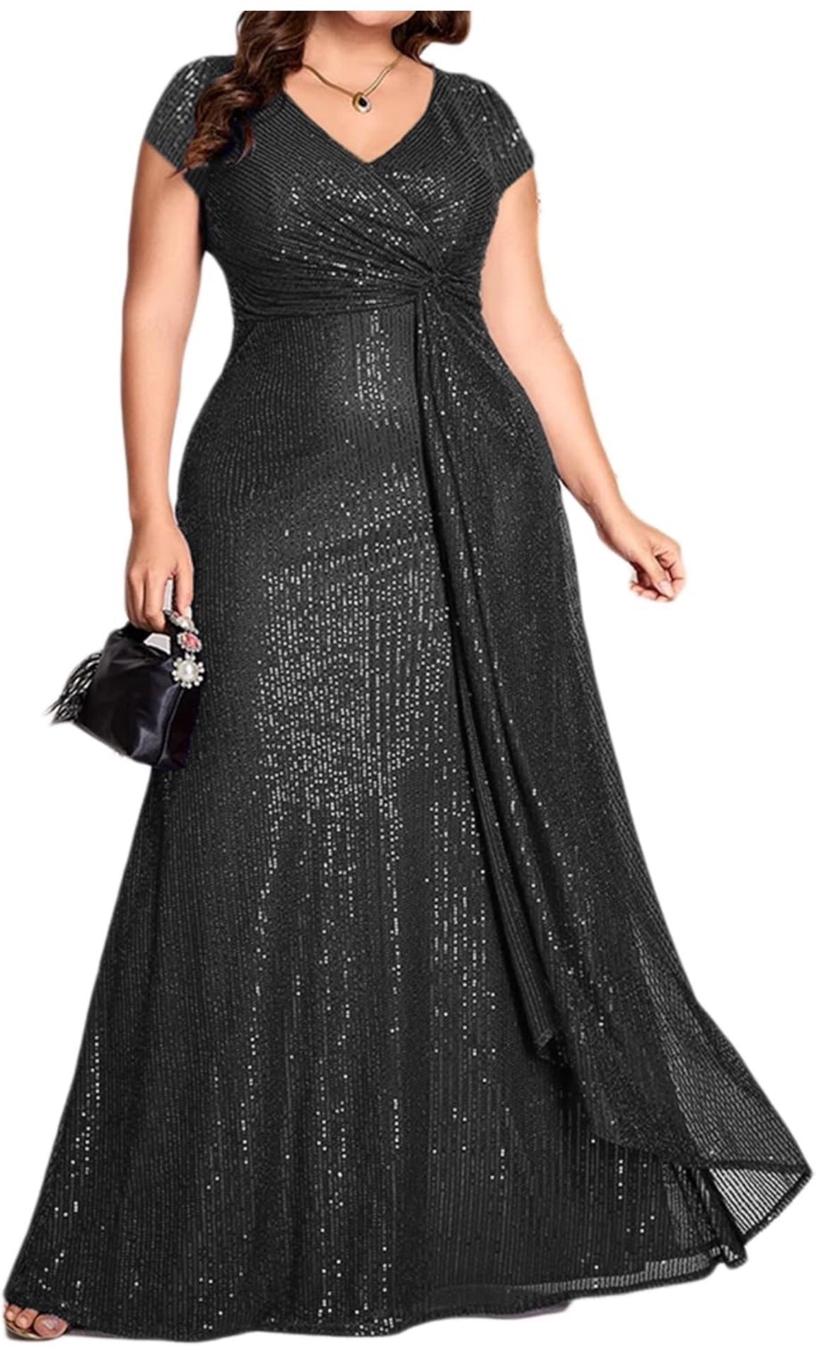Black Sequined Formal Dress