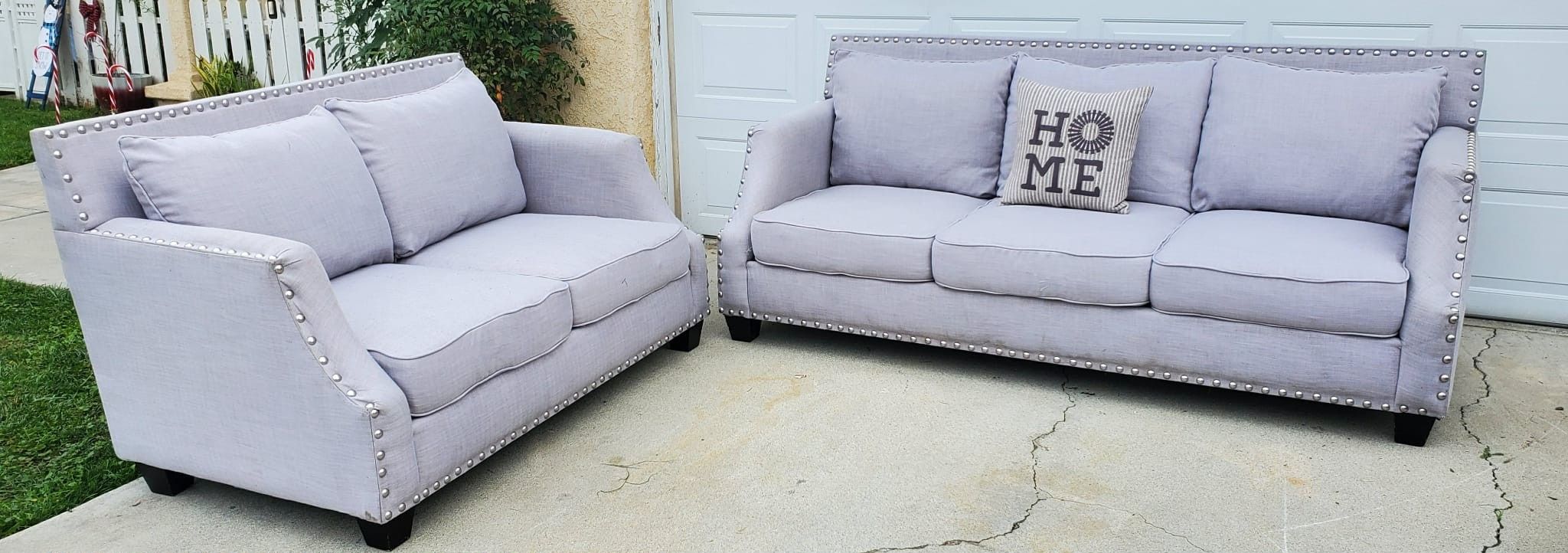 Grey Couches Set Delivery Available 