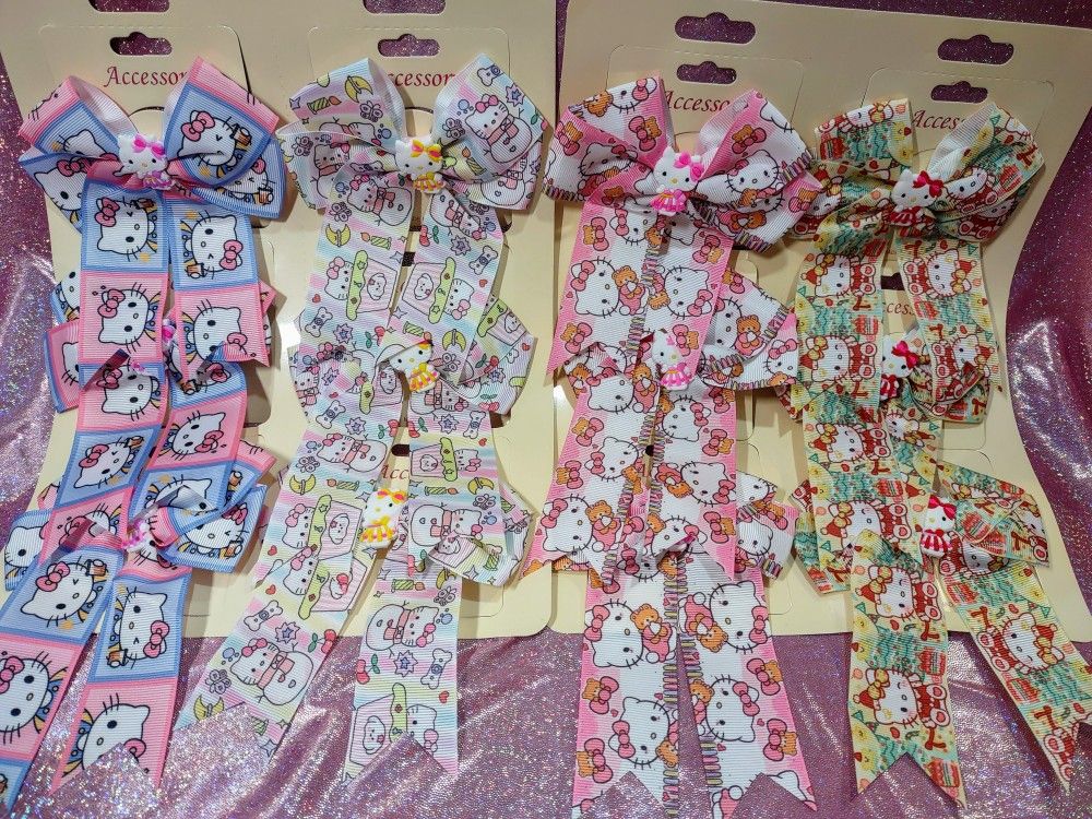 New Hello Kitty Hair Bows -$3 Each Or 2 For $5