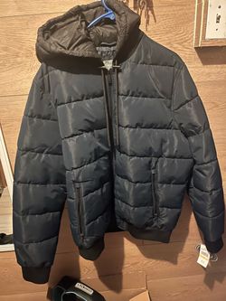 Michael Kors Navy Hooded Puffer Jacket