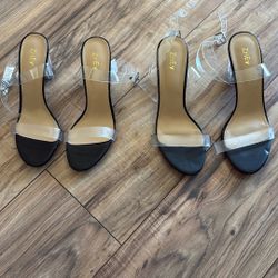 Clear Heels Size 8.5 & 9