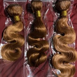 Light Brown Bundles Human Hair Color 30 Body Wave Bundles 12 14 16 Inch