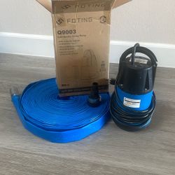 Submersible Water Pool Pump With 100 Foot Of Hose