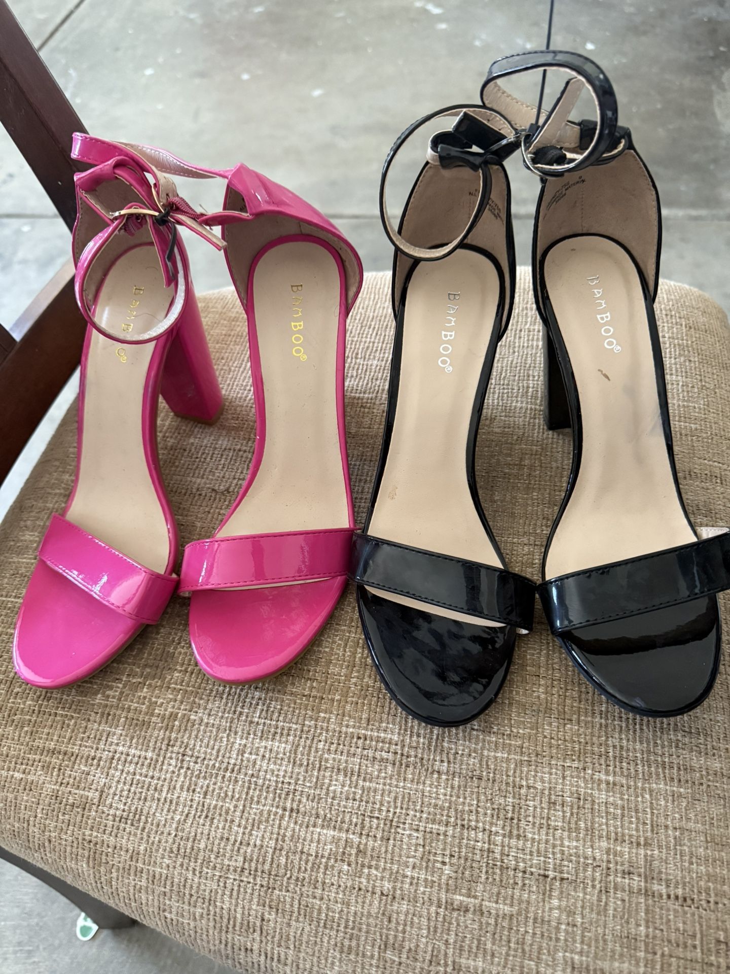 Pink And Black Heels