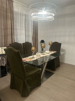 Glass dining table