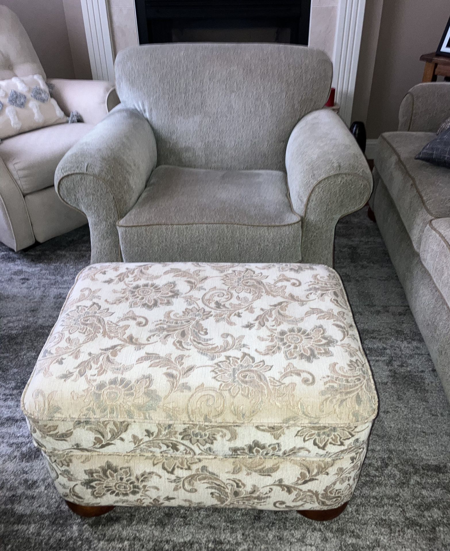 Chair- Cloth  With Footstool 