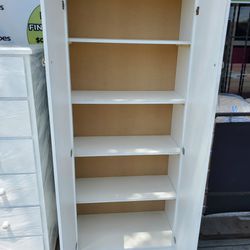 New White Kitchen Pantry Cabinet Bookcase Shelving Cabinet Available In Other Colors 