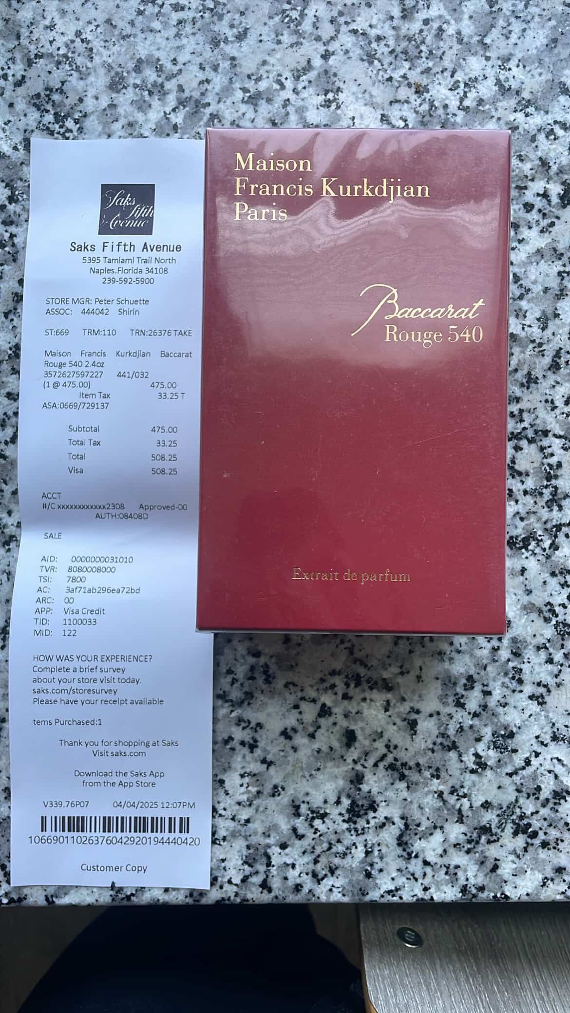 Baccarat Rogue 540