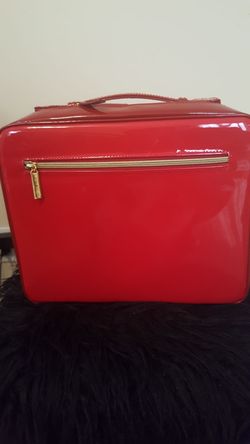 Estee Lauder Large Red Shiny Makeup Case.