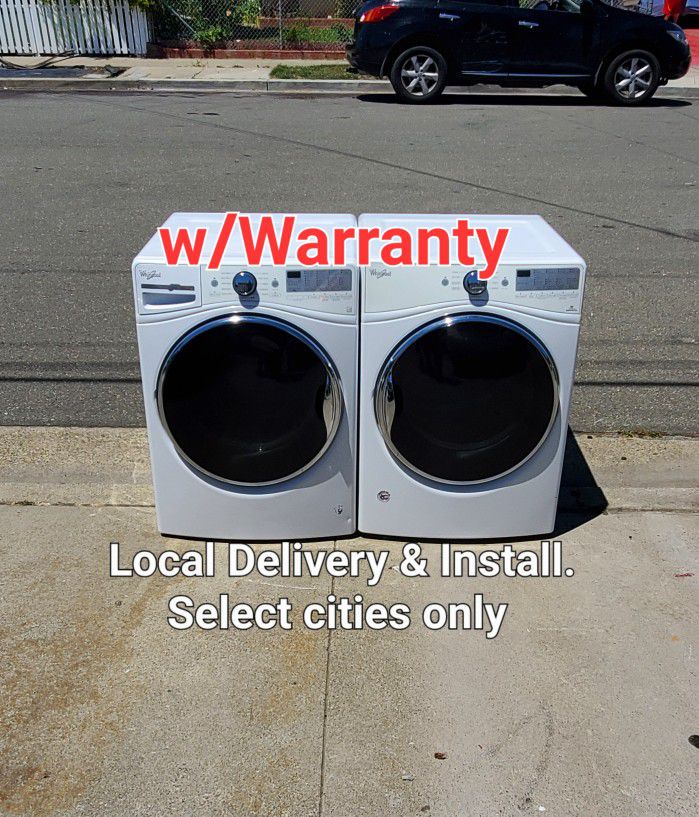 Clean Good Working Whirlpool Washer & Electric 220v Dryer.  Local Delivery With Warranty 