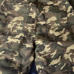 Women Camo Cargo Wide Leg Straight Pants 