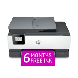 HP OfficeJet 8015e Wireless Color All-In-One Printer With 6 Months Free Ink With HP+(228F5A), White New