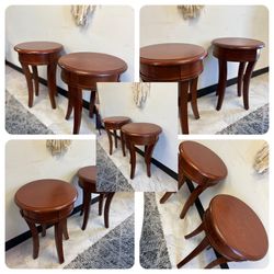 ✨ GREAT DEAL – 2PC ROUND WOODEN END TABLES $39.99! ✨