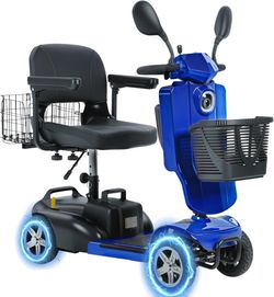 Ecomobi 15-30 Miles 4 Wheels Mobility Scooter for Adults/Seniors, 350W Powered & 8/9″ tire Electric Wheelchair Device w/Removeable Battery, 2*Baskets/