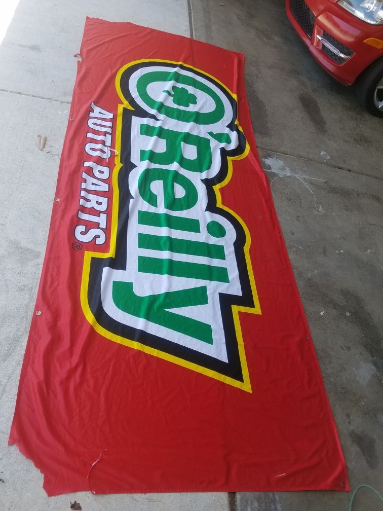 O'Reilly's Auto Parts flag sign 10 ft by 4 ft