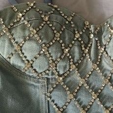 Denim corset /  bustier top (M)