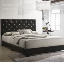 Brand New Black Queen Size Bed Frame With New Mattress Set/Fast Delivery