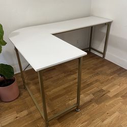 Reversible L Shaped Desk White - 66.1" Corner Gaming Computer Desk, Office Workstation Modern Home Study Writing Wooden Table