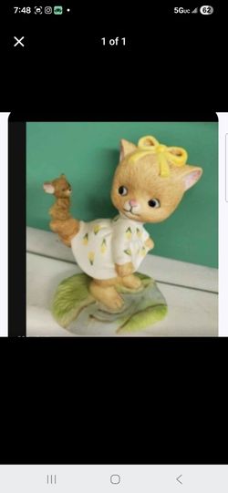 Vintage cat mouse Figurine