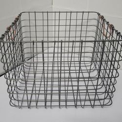 Wire Storage Basket with Copper Handles