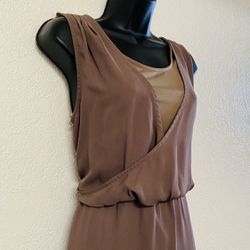H. By HALSTON, Brown Sleeveless Dress, Size 4