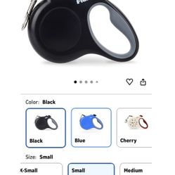 Fida Retractable Dog Leash, 16 ft Dog Walking Leash for Small Dogs up to 26 lbs, 360° Tangle Free, Black