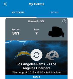 Chargers vs Ram tickets