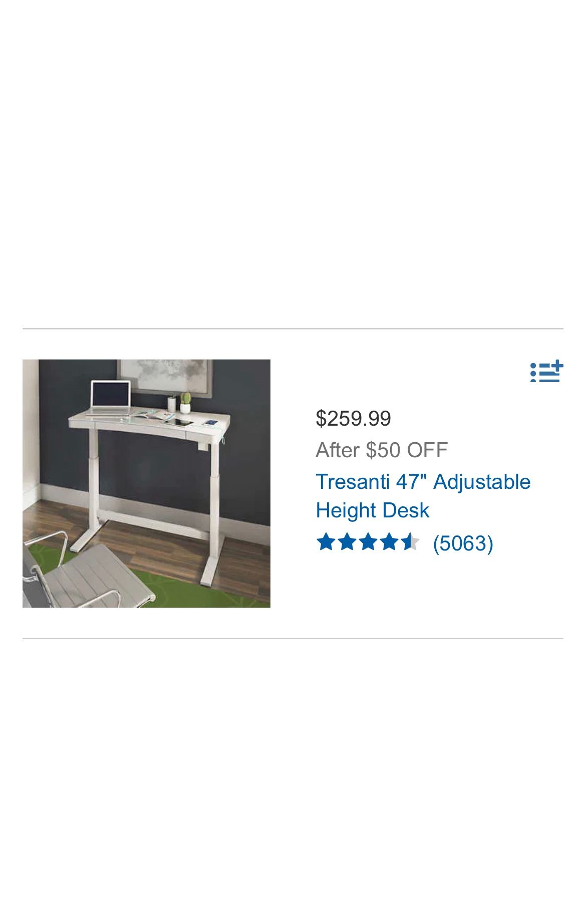 Tresanti 47" Adjustable Height Desk