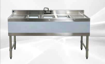 HN-BS3T101410-13LR 60 inches 3 Compartment Bar Sink with Faucet