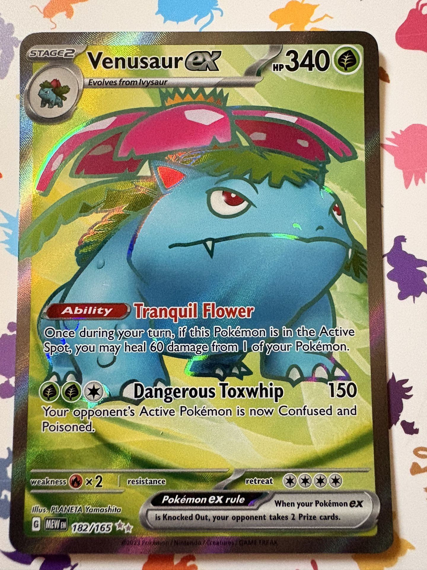 Pokemon Venusaur ex 182/165 Scarlet & Violet 151 Ultra Rare Full Art Holo NM