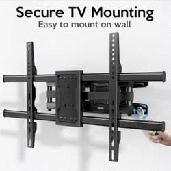 Brand New Full Motion TV Wall Mount Bracket Dual Articulating Arms Swivels Tilts Rotation for Most 37-75 Inch Flat Curved TVs,Holds up to 110lbs, Max 