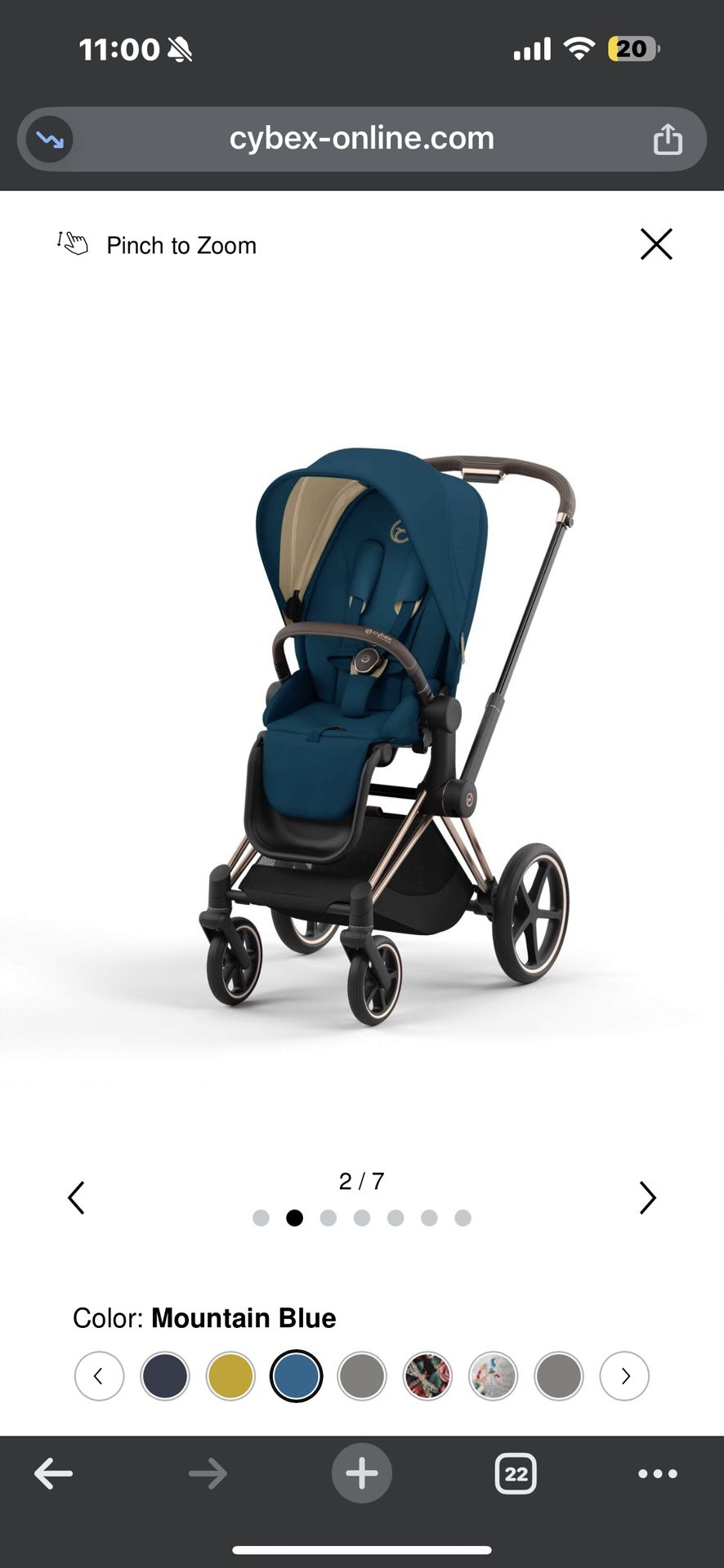 Cybex PRIAM / e-Priam Seat Pack, Mountain Blue, 2022+