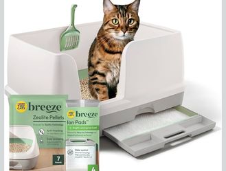 New Purina Tidy Cats Breeze Litter Box System Kit with Pellet Cat Litter, XL Litter Box and Litter